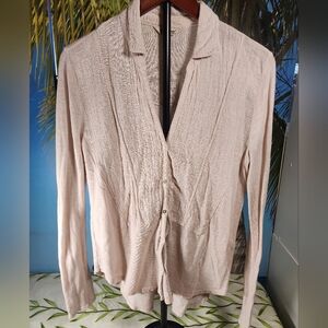 Lucky Brand Cream Textured Blouse
